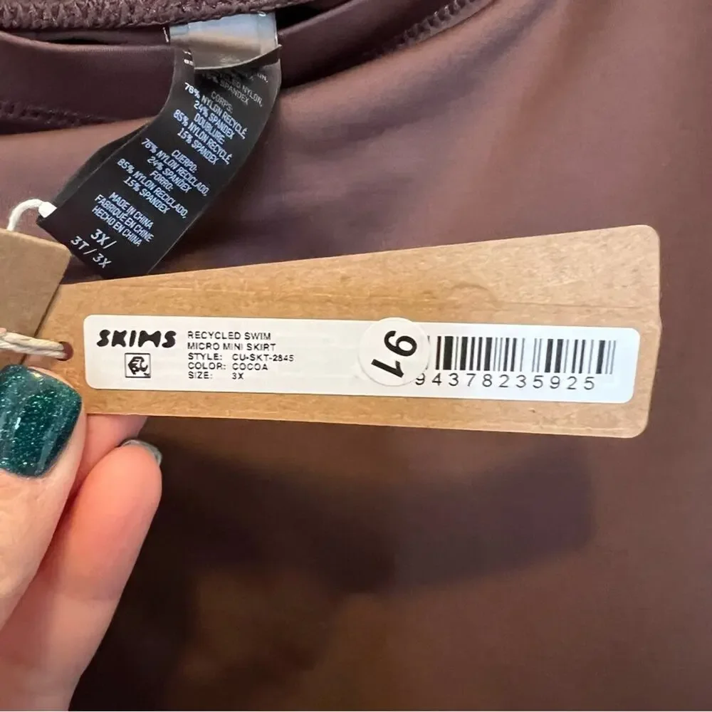 NWT SIGNATURE‎ SWIM MICRO MINI SKIRT COCOA 3X